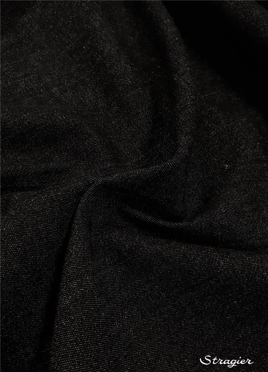 Denim Fabric - stretch -8 OZ-265 gr/sqm - Plain - Noir