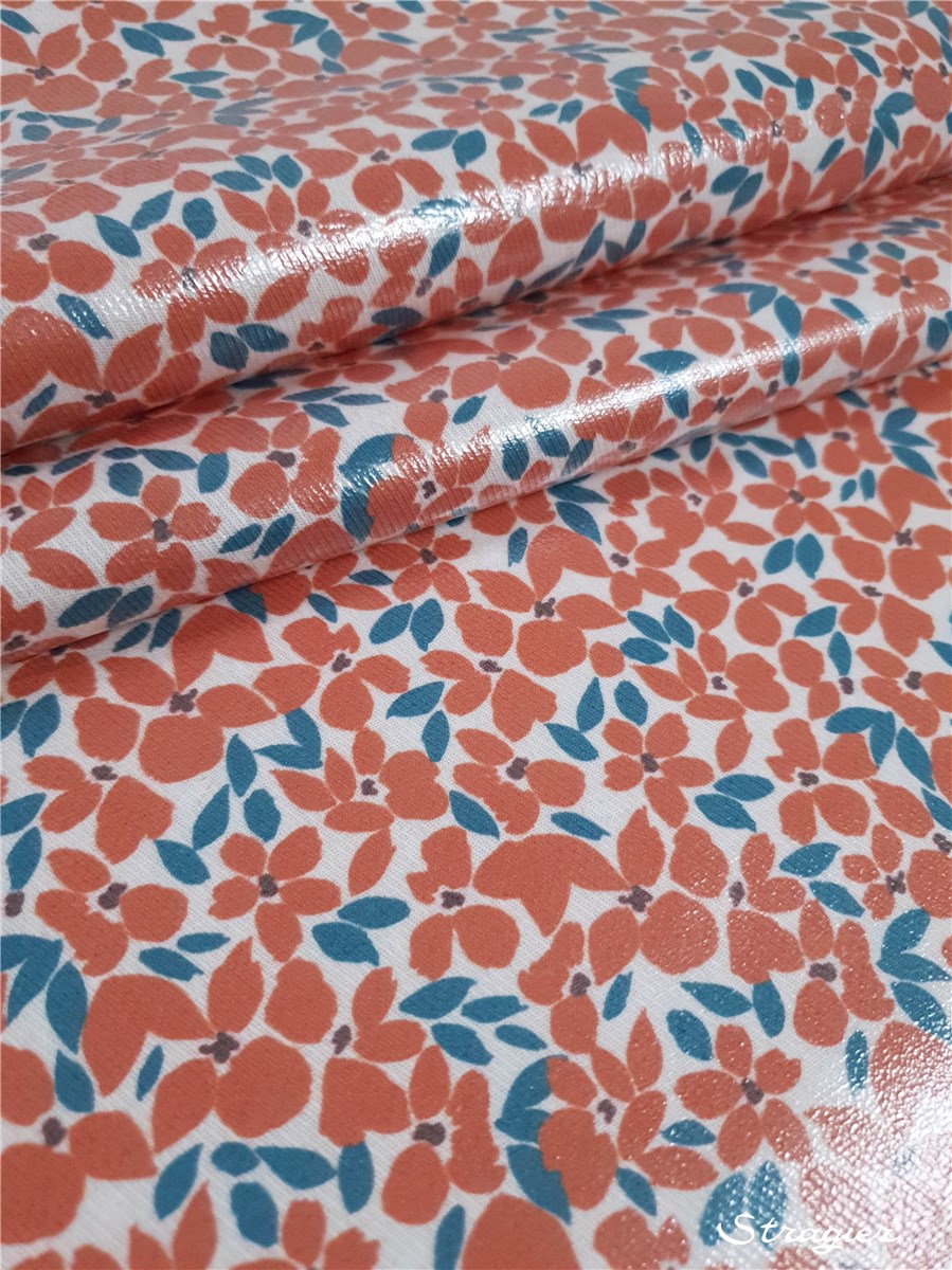 UNE - Cotton "Caress" - coated - Mini-Florie - Cayenne