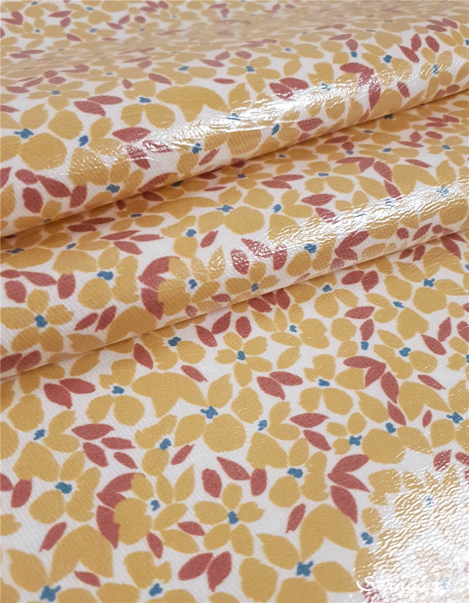 UNE - Cotton "Caress" - coated - Mini-Florie - Millet