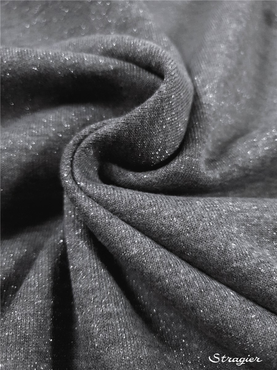 Sweatshirt Fabric - fleecy - sparkling - Uni - Gris moyen-Argent