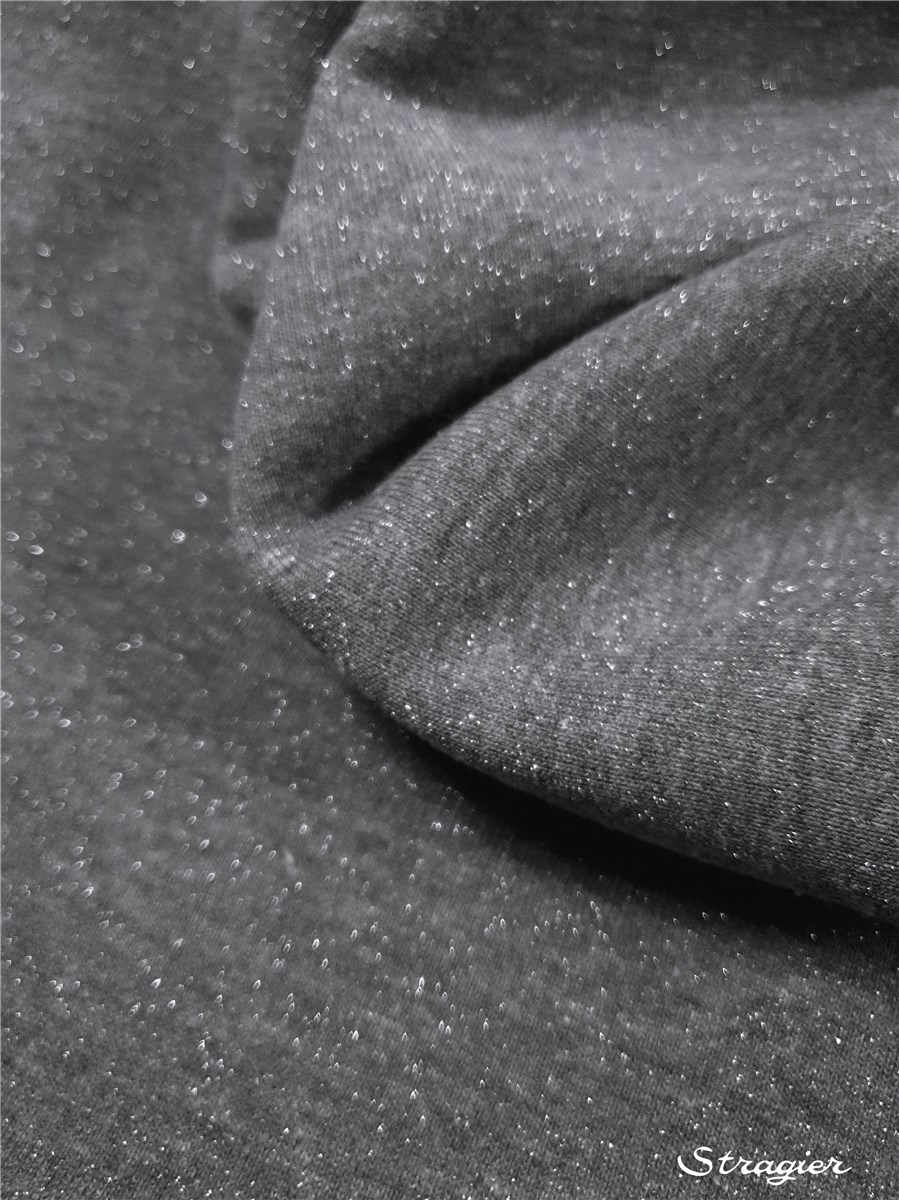 Sweatshirt molletonné scintillant - Uni - Gris moyen-Argent