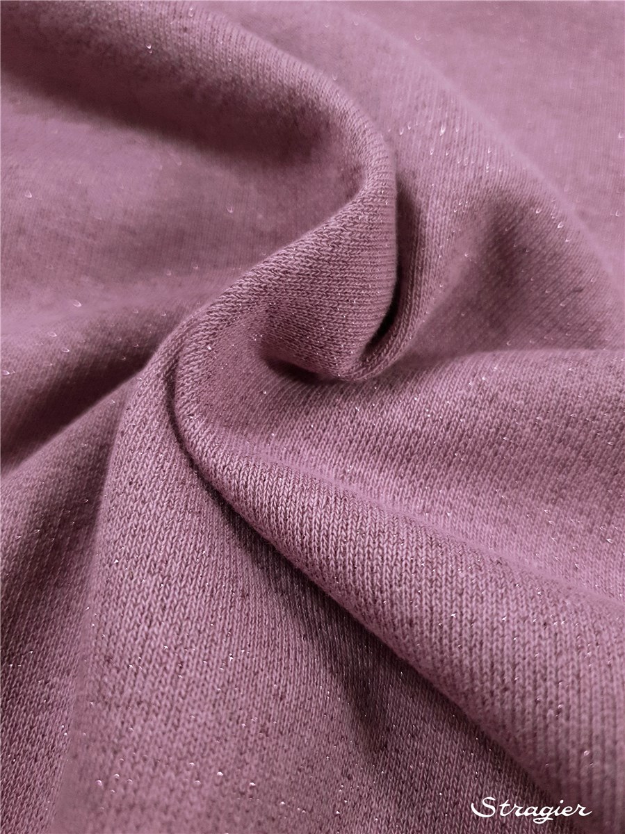 Sweatshirt Fabric - fleecy - sparkling - Uni - Lilas-Or