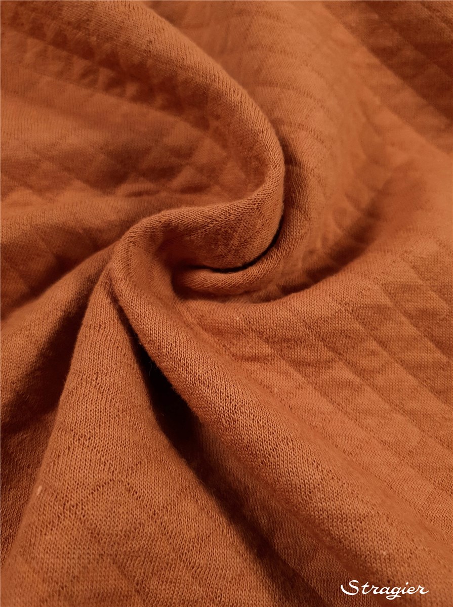 Quilted Jersey - Cotton - Uni - Cuivre