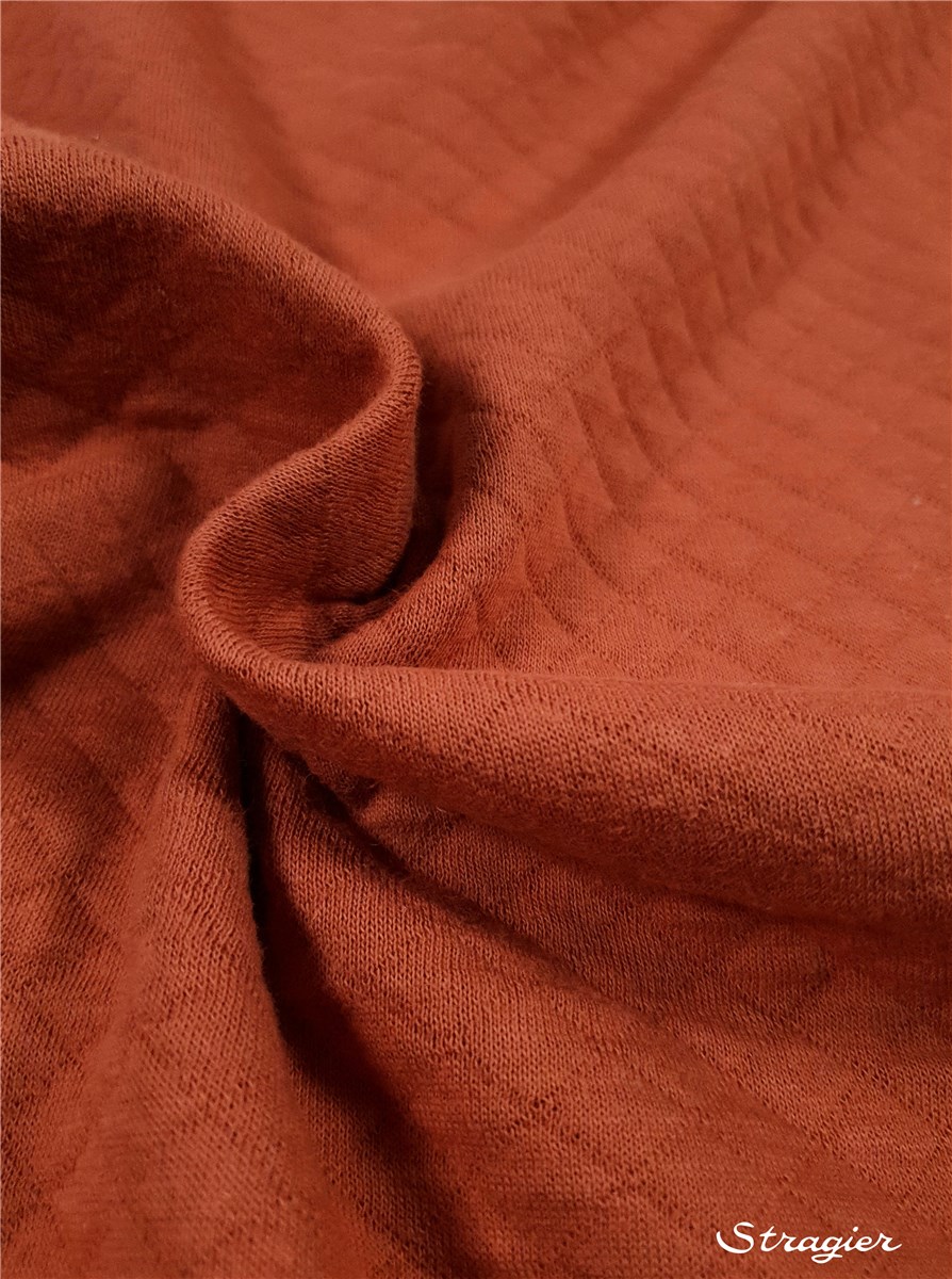 Quilted Jersey - Cotton - Uni - Cayenne