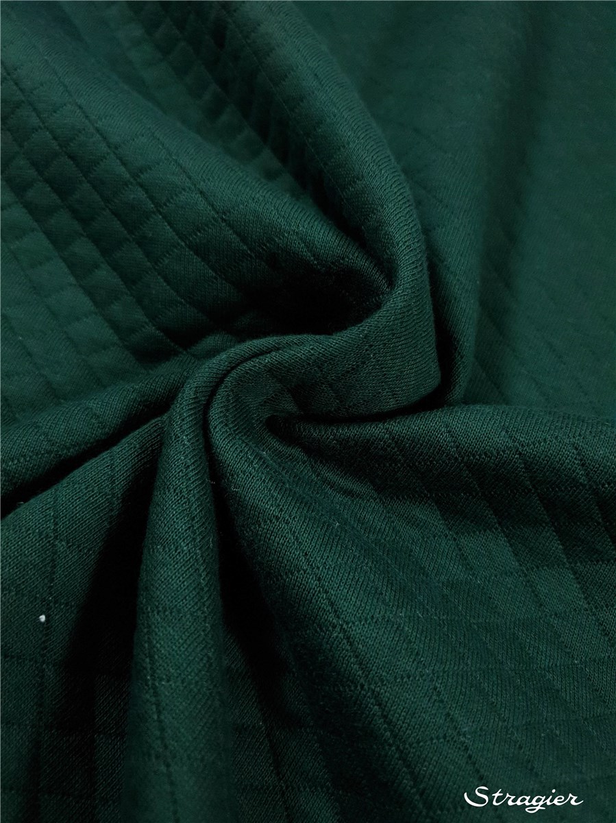 Quilted Jersey - Cotton - Uni - Vert Bouteille