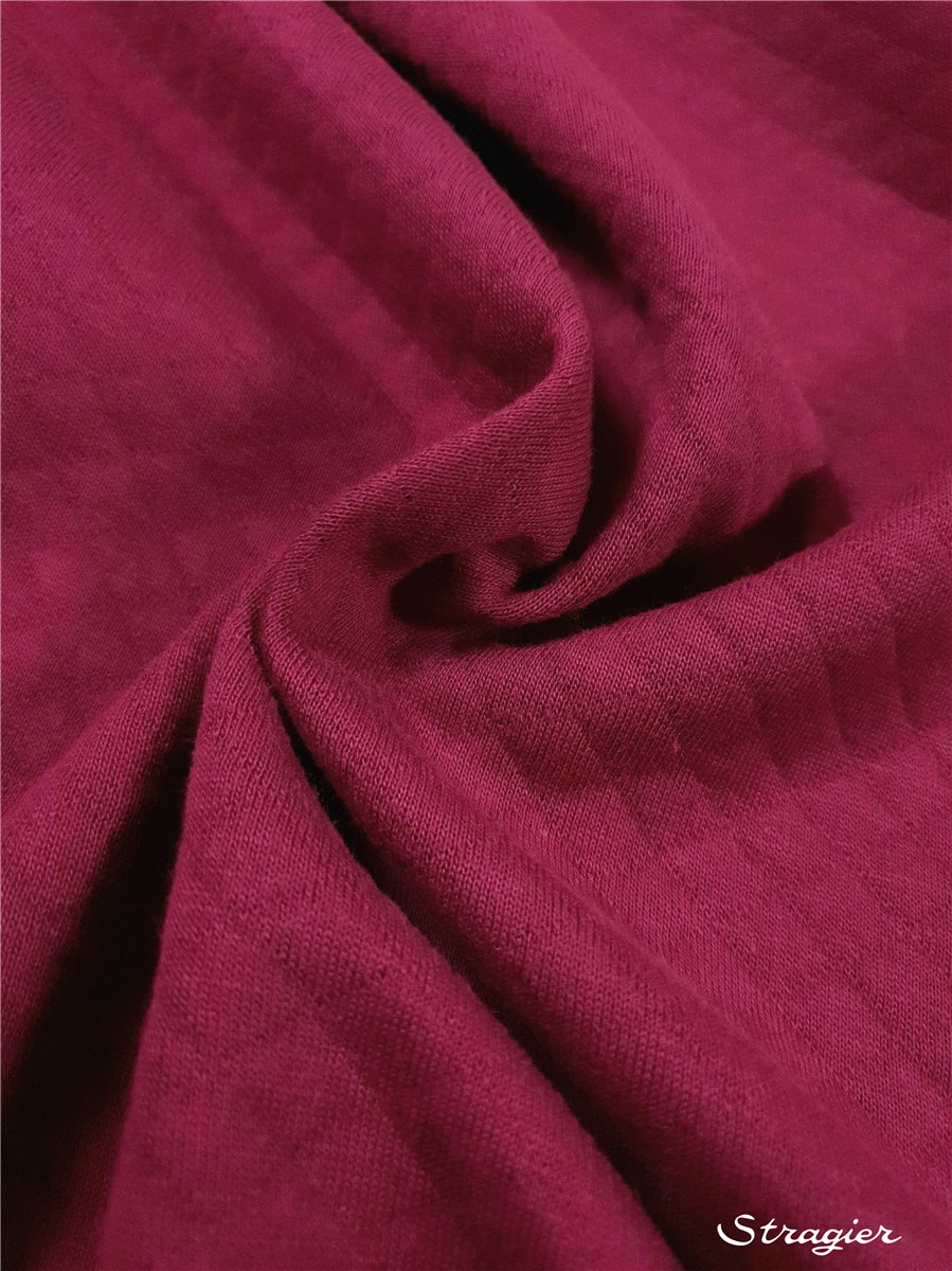Quilted Jersey - Cotton - Uni - Framboise