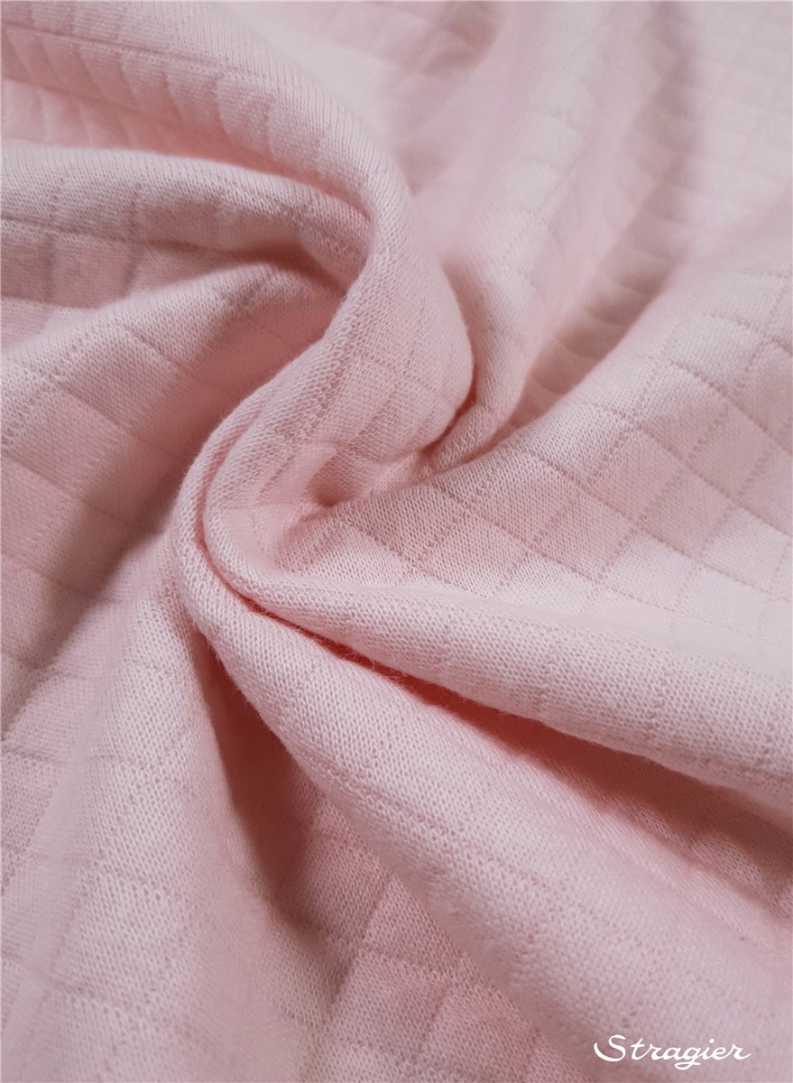 Quilted Jersey - Cotton - Uni - Rose pâle