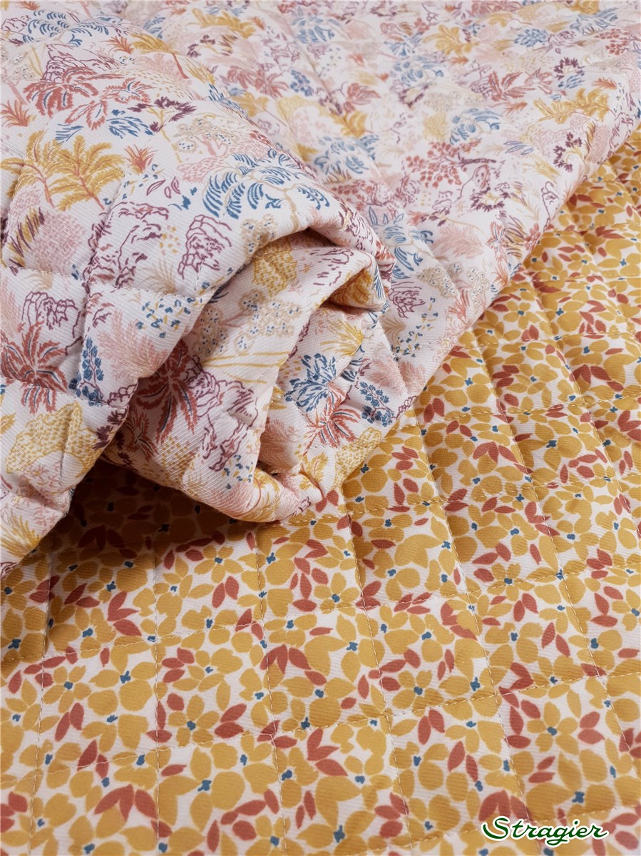UNE Quilted fabric - Mini-Florie - Millet