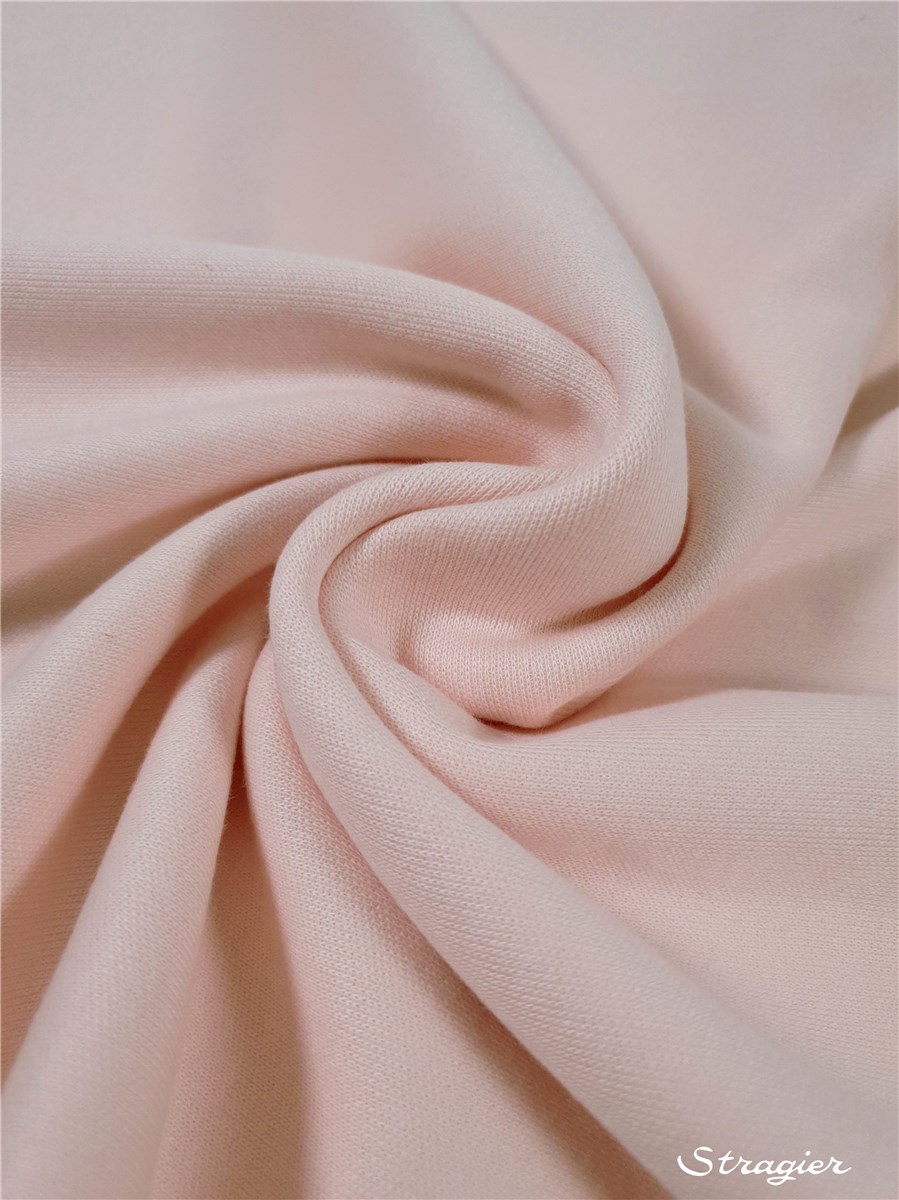 Knitted Fabric - Sweatshirt - extra quality - Plain - Rose ultra clair