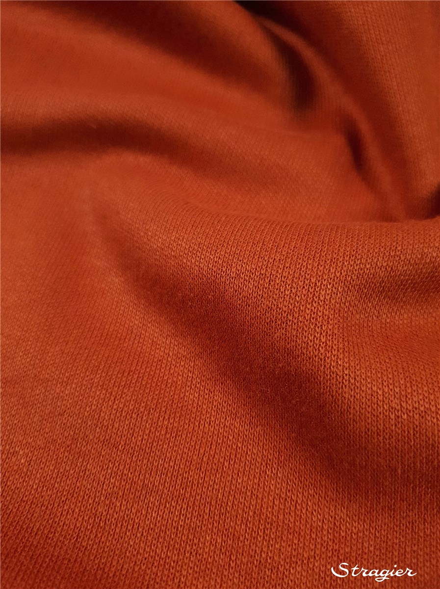 Knitted Fabric - Sweatshirt - extra quality - Plain - Cayenne