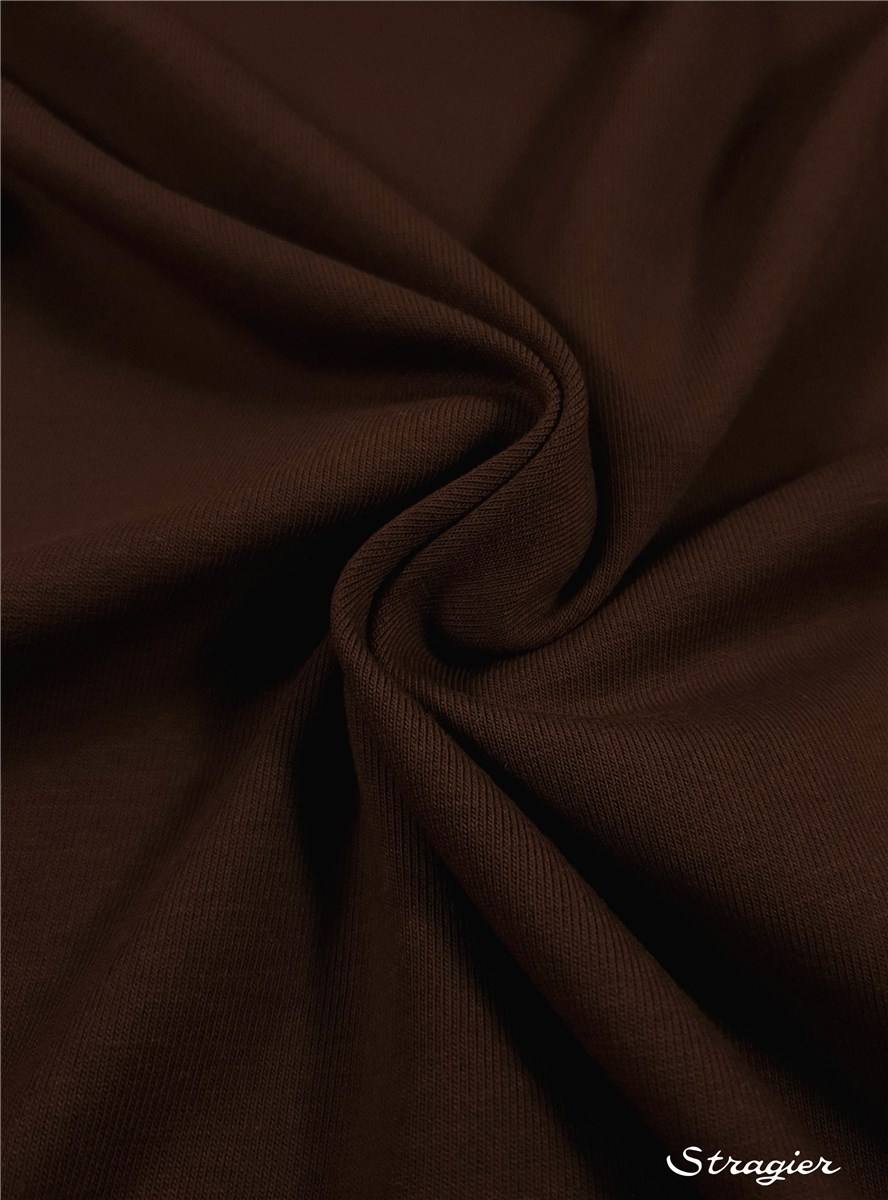 Cotton Jersey - stretch - Organic - 200gr/sqm - uni - Peau chocolat