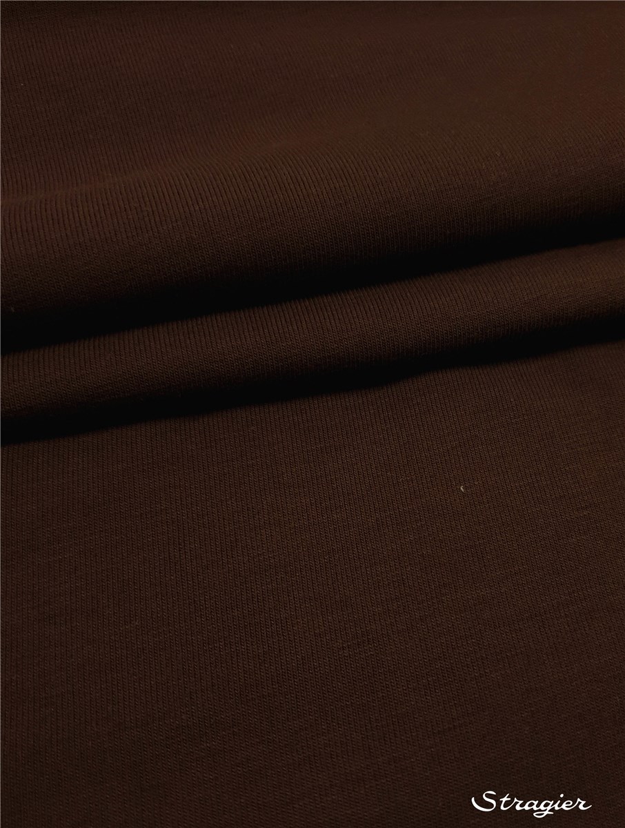 Cotton Jersey - stretch - Organic - 200gr/sqm - uni - Peau chocolat