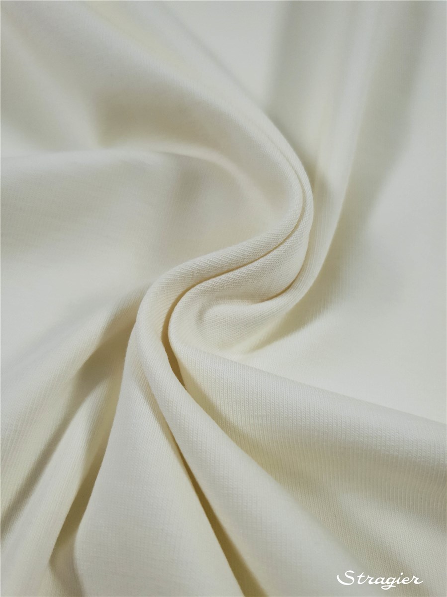 Cotton Jersey - stretch - Organic - 200gr/sqm - uni - Ivoire