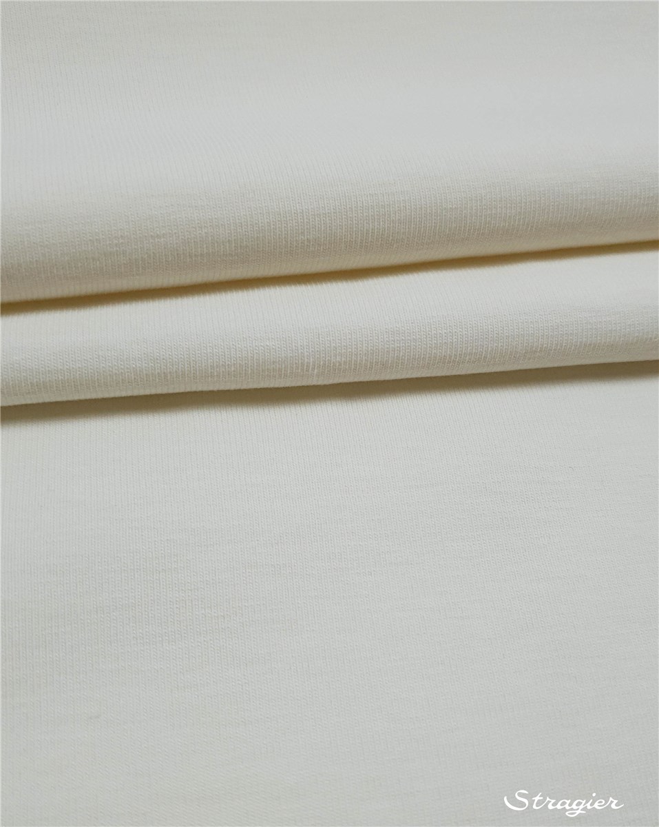 Cotton Jersey - stretch - Organic - 200gr/sqm - uni - Ivoire