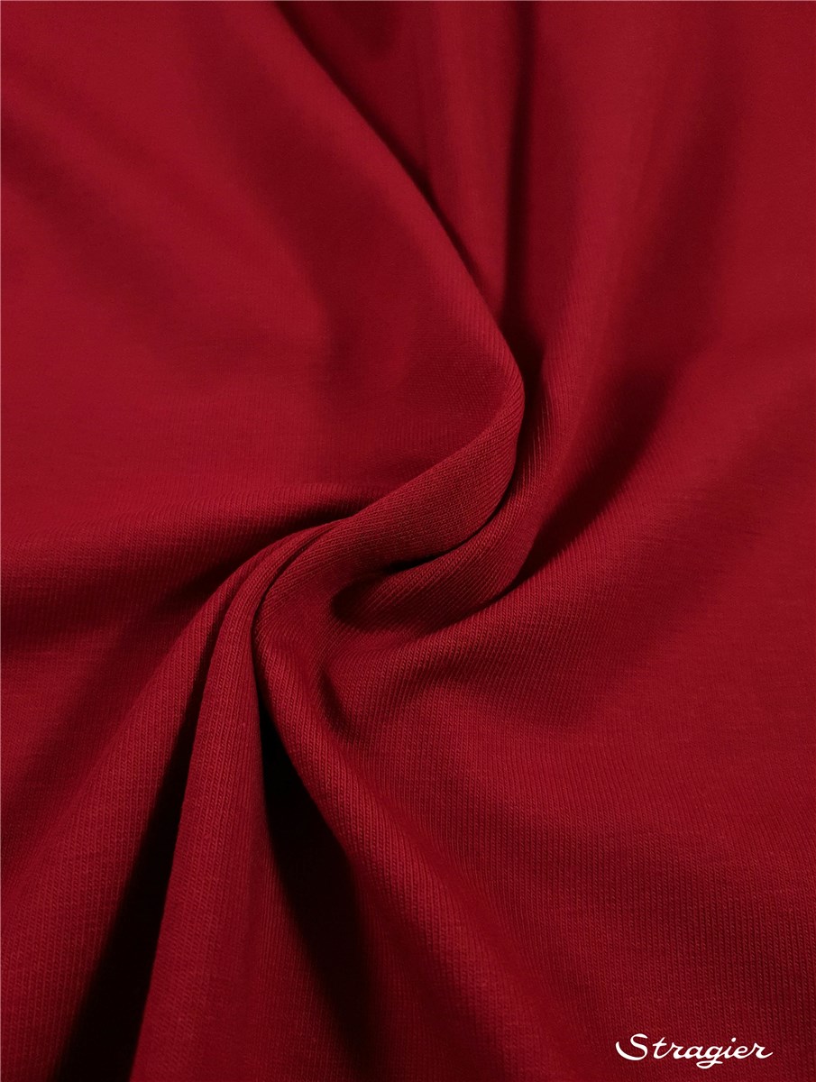 Cotton Jersey - stretch - Organic - 200gr/sqm - uni - Rouge Rubis