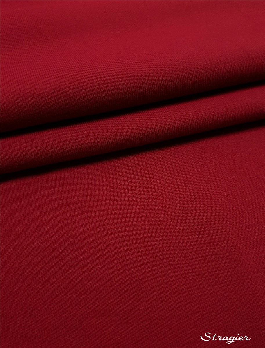 Cotton Jersey - stretch - Organic - 200gr/sqm - uni - Rouge Rubis