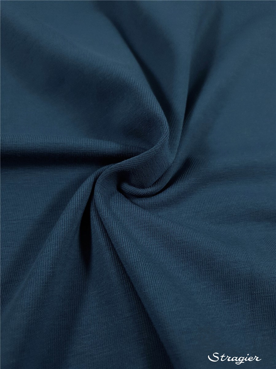 Cotton Jersey - stretch - Organic - 200gr/sqm - uni - Bleu Jeans