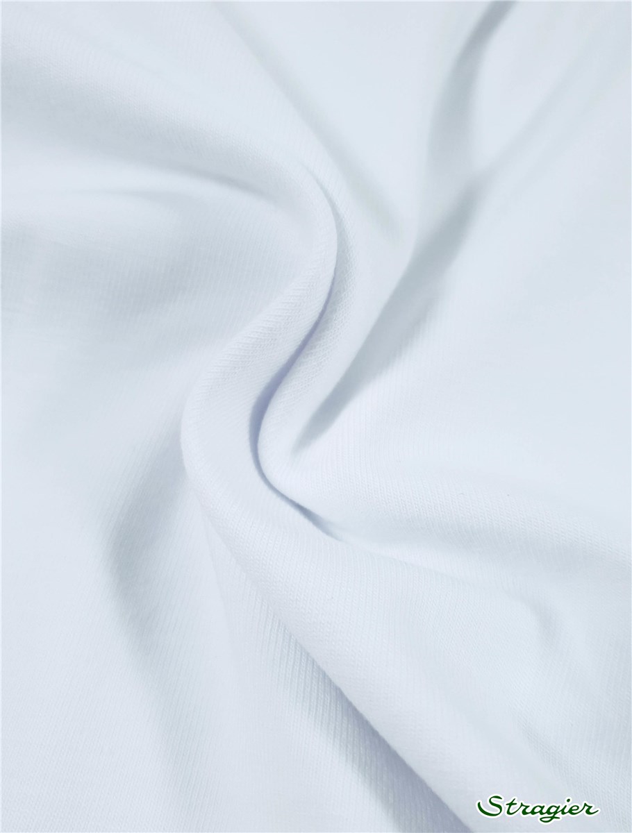 Cotton Jersey - stretch - Organic - 200gr/sqm - uni - Blanc