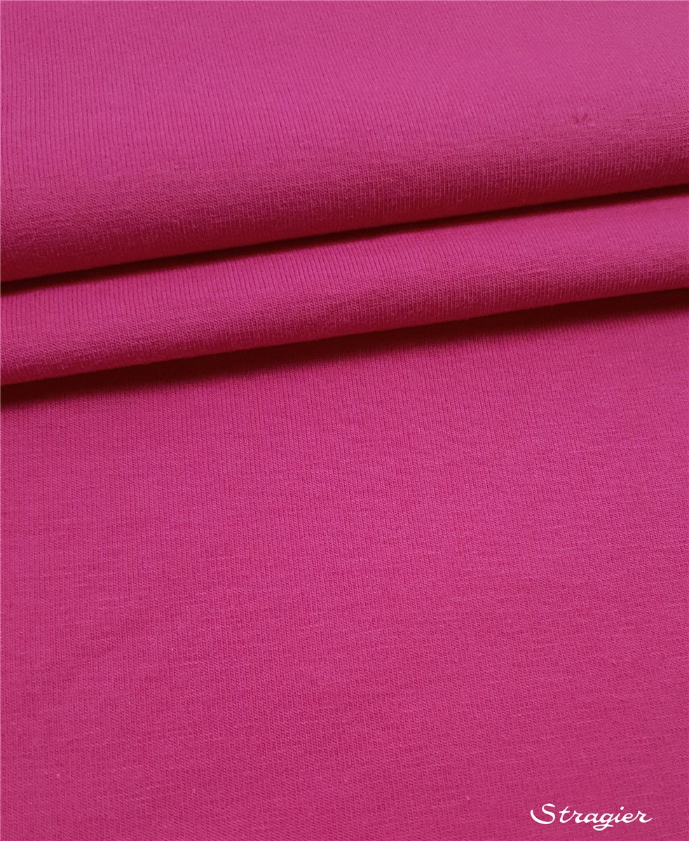 Cotton Jersey - stretch - Organic - 200gr/sqm - uni - Fuchsia