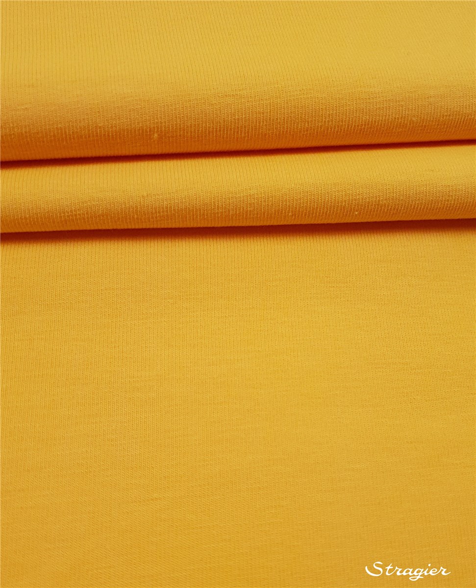 Jersey Coton Stretch BIO 200g/m² - uni - Jaune vif