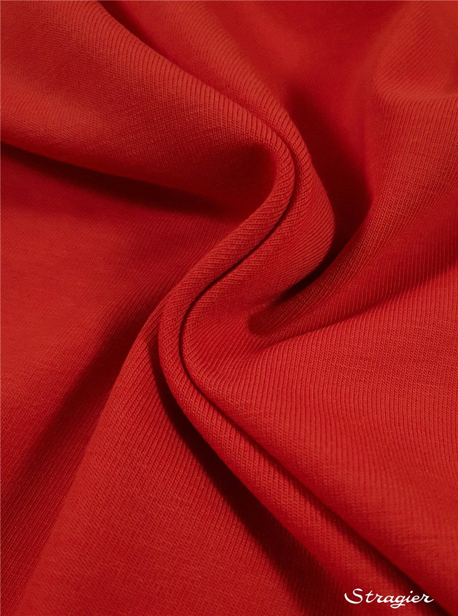 Cotton Jersey - stretch - Organic - 200gr/sqm - uni - Rouge
