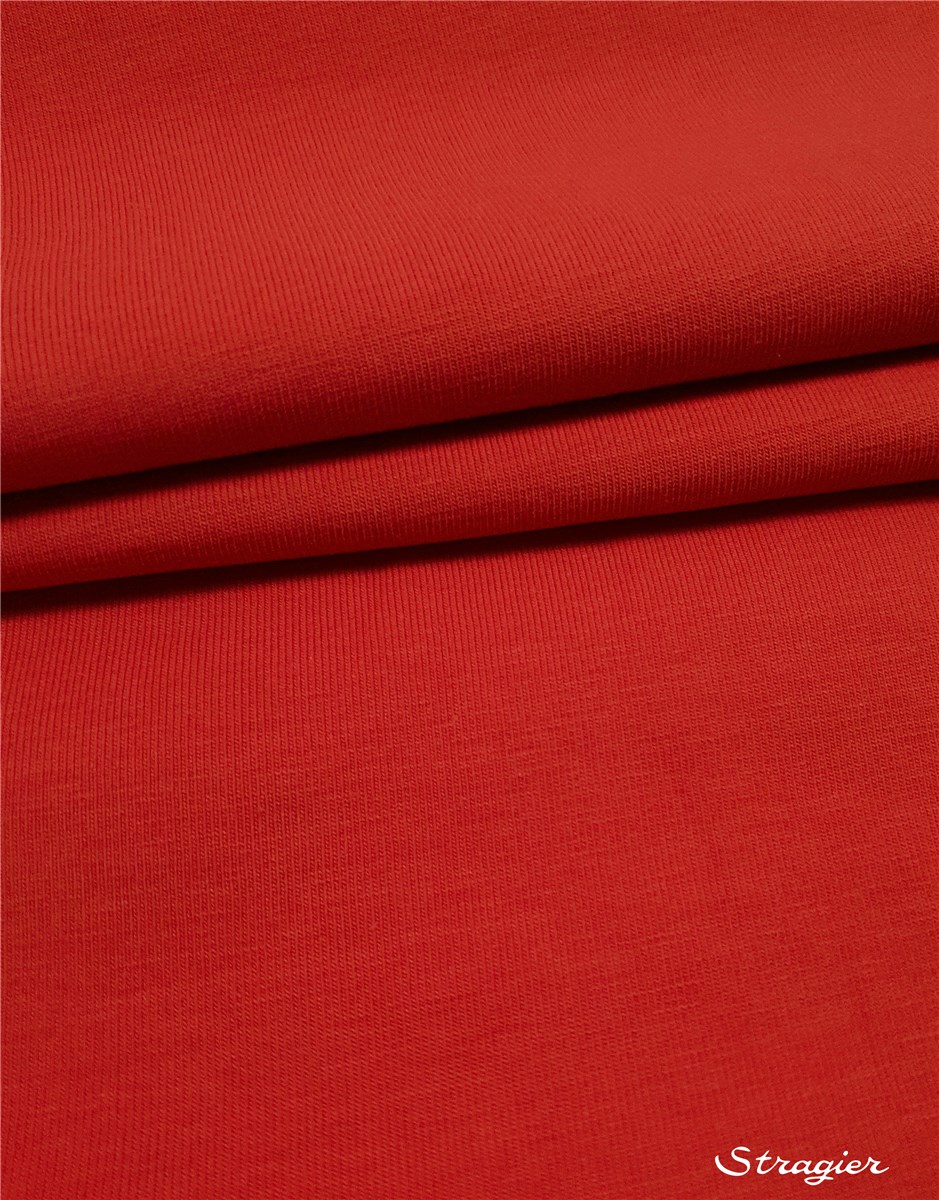 Cotton Jersey - stretch - Organic - 200gr/sqm - uni - Rouge