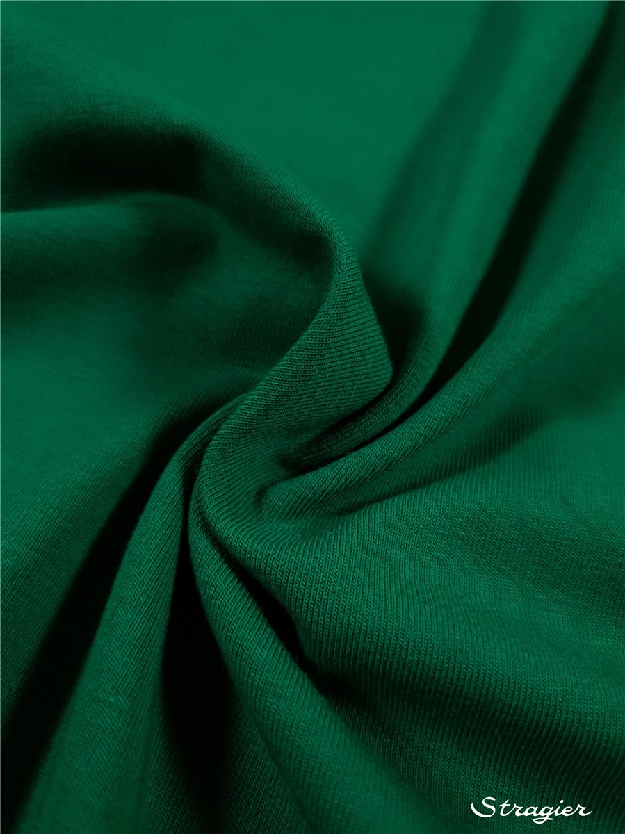 Cotton Jersey - stretch - Organic - 200gr/sqm - uni - Vert Emeraude