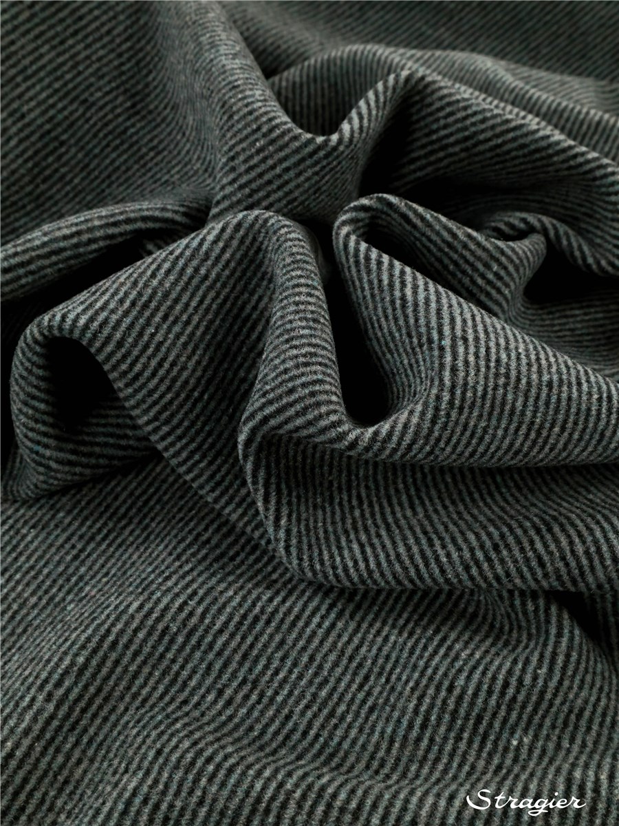 Laine Velours Manteau - Diagonale - Gris Graphite