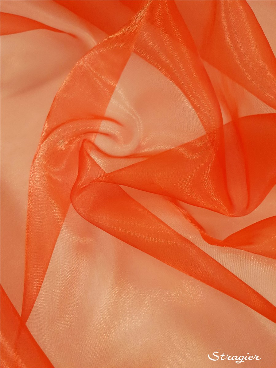 polyester Organza - uni - Vermillon