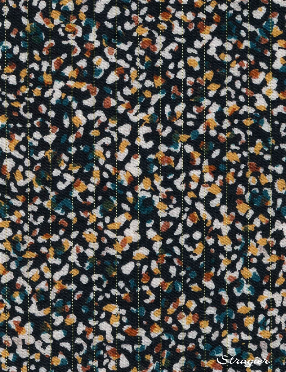 Viscose Lurex - super soft - Evasion - Noir-Safran-Canard