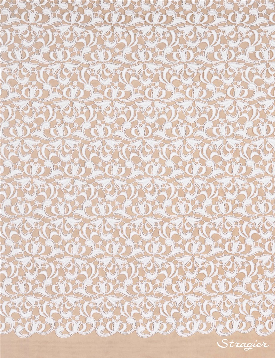 Cotton Guipure Lace - Victorienne - Stragier Porcelain - 46 cm