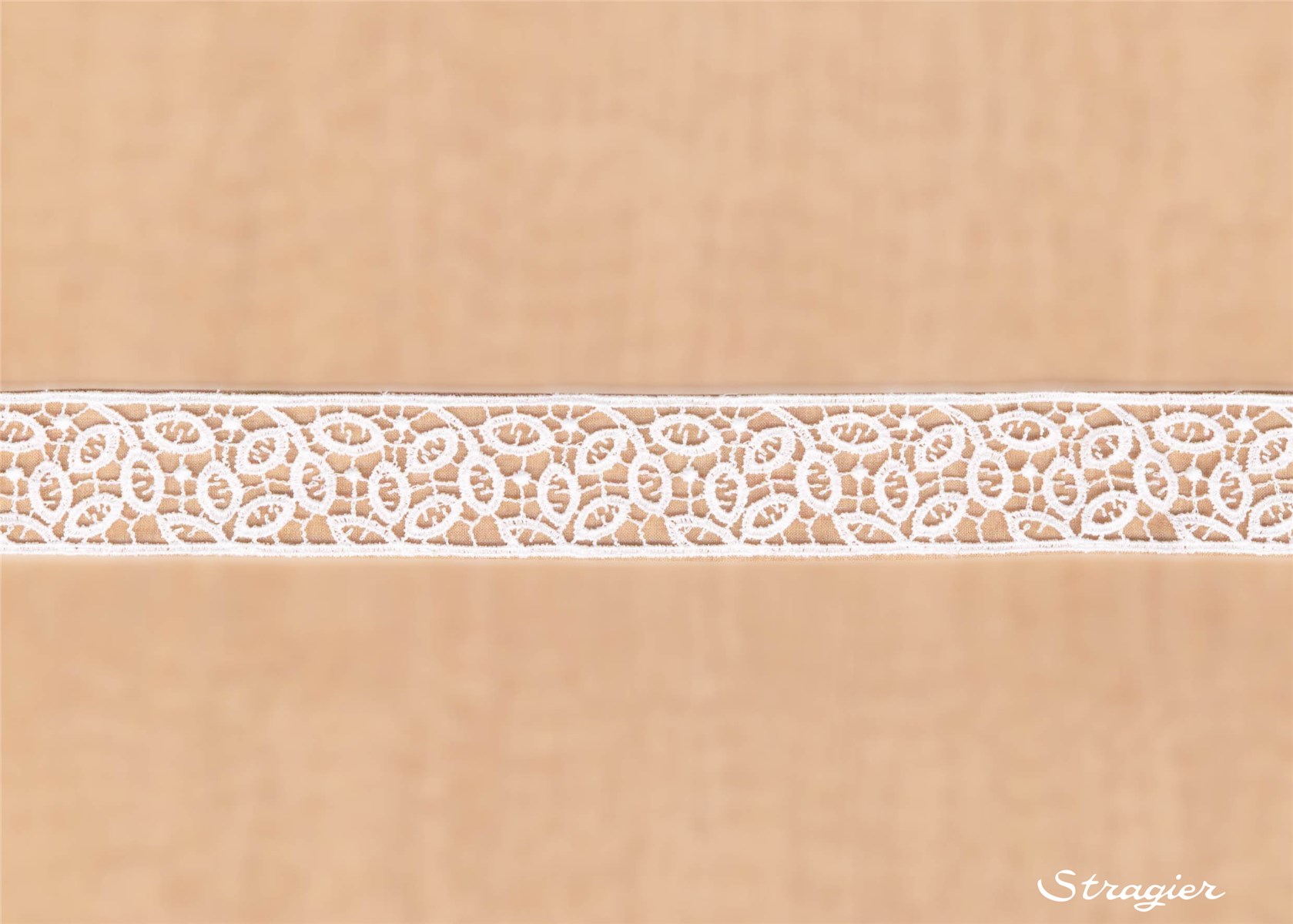Pure Cotton Guipure Lace - fine - Elébore - Stragier Pale Ivory - 2,5 cm