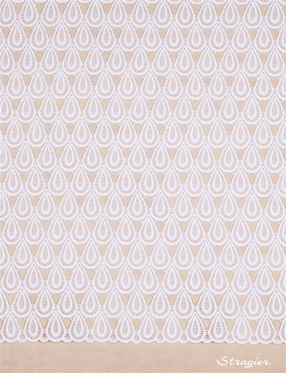 Guipure fine pur Coton - Lalique - Porcelaine Stragier - 100 cm