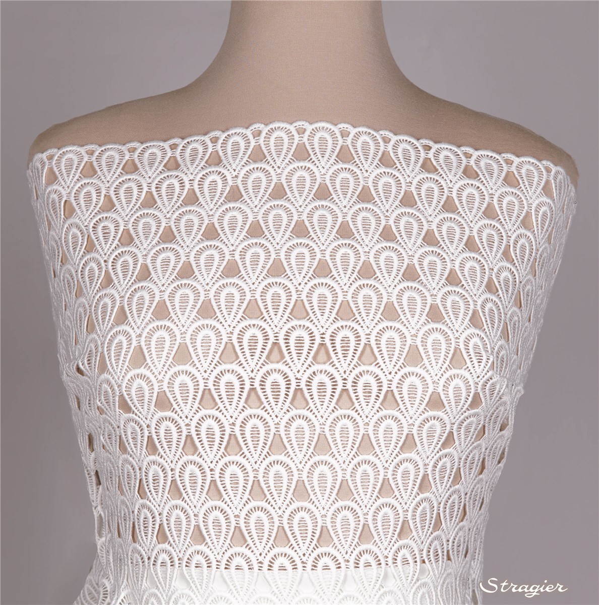 Guipure fine pur Coton - Lalique - Porcelaine Stragier - 100 cm