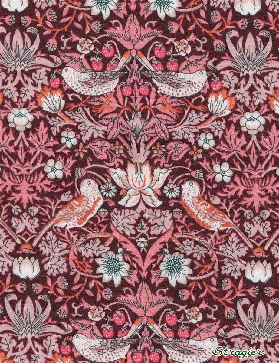 Liberty Tana Lawn BIO - Strawberry thief - Framboise 
