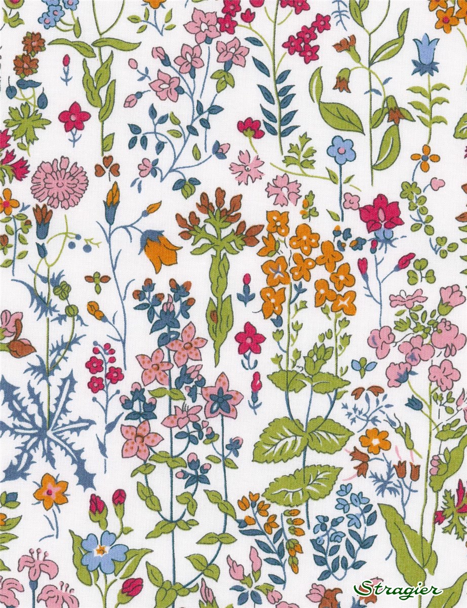 Liberty Tana Lawn BIO - 9014 Field Flowers - Grenade 
