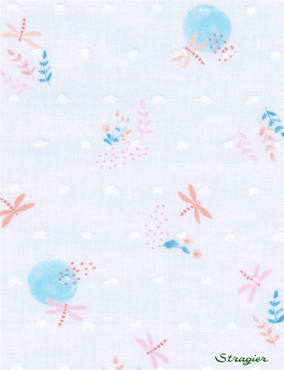 Cotton Batiste - Swiss Dots - Libellule - Tropical