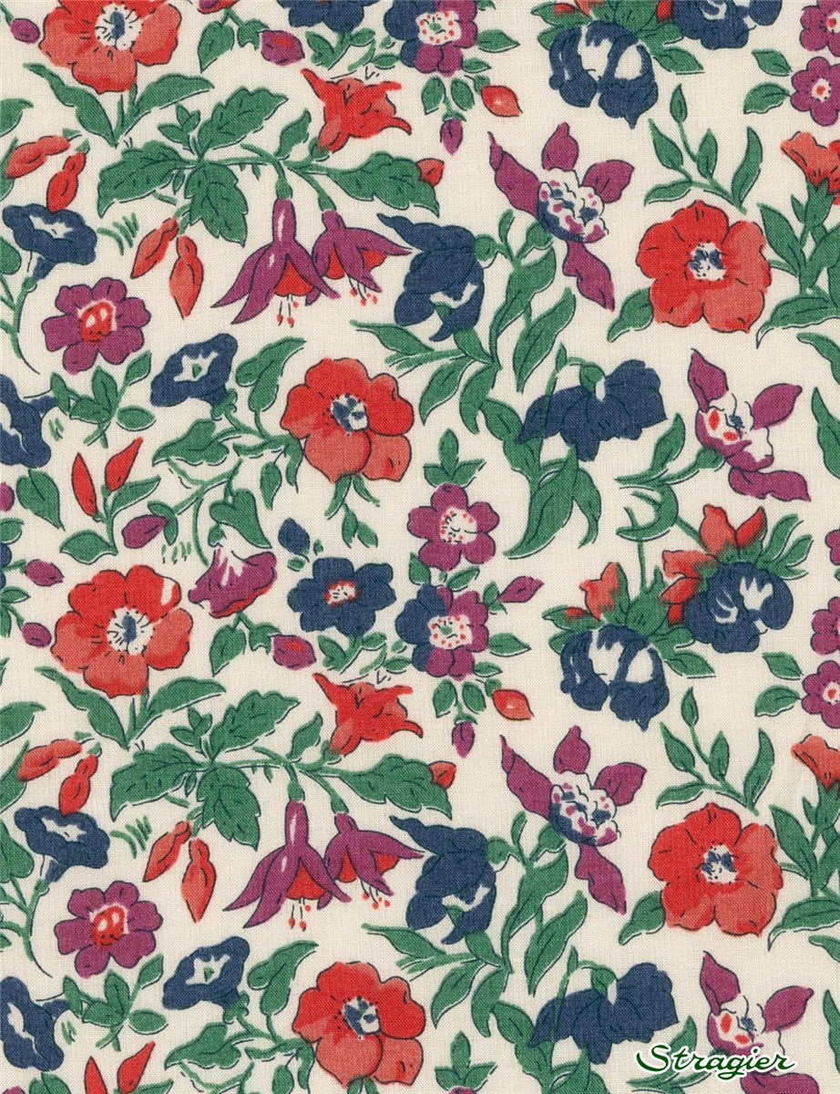 Liberty Tana Lawn BIO - Mamie - Coquelicot 