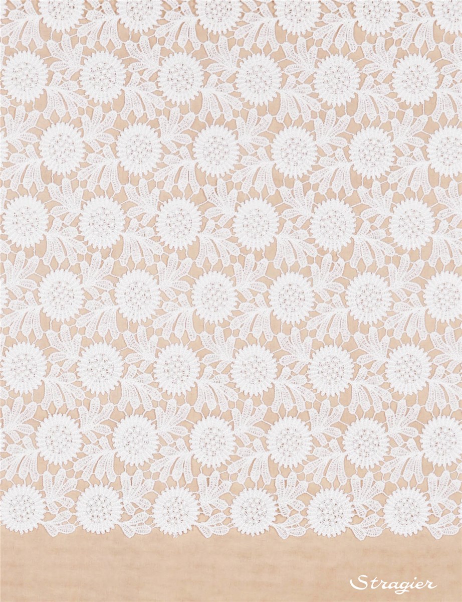 Cotton Guipure Lace - Lauranne - Stragier Porcelain - 48 cm