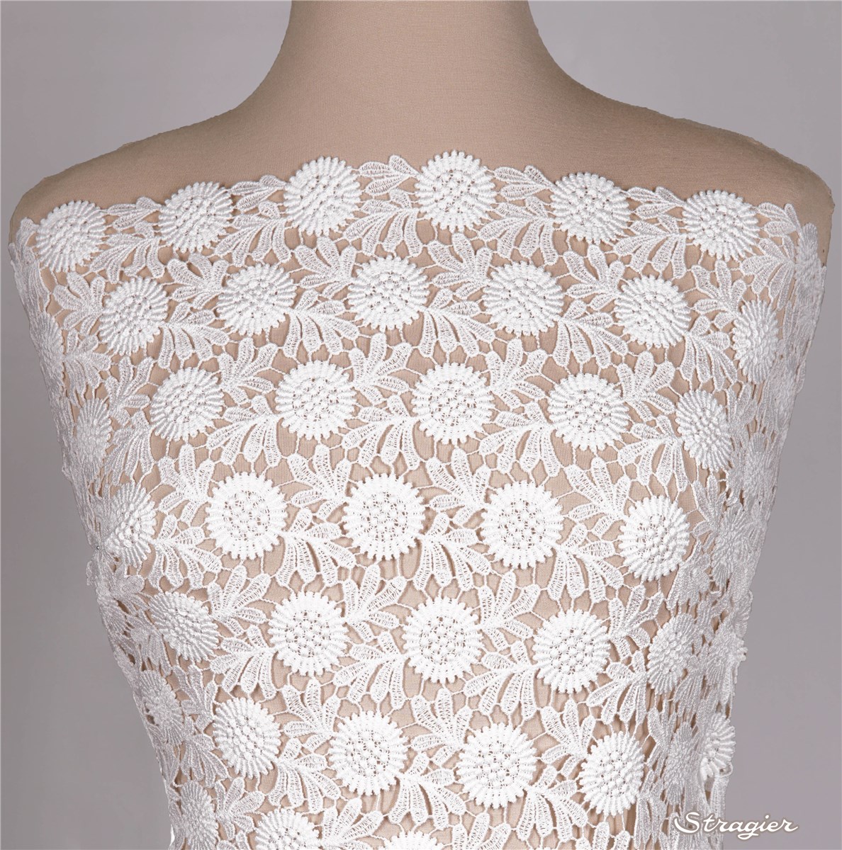 Cotton Guipure Lace - Lauranne - Stragier Porcelain - 48 cm