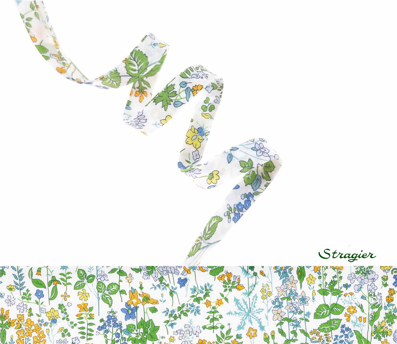 Liberty Bias Binding - 9014 Field Flowers - Capucine - 10 mm