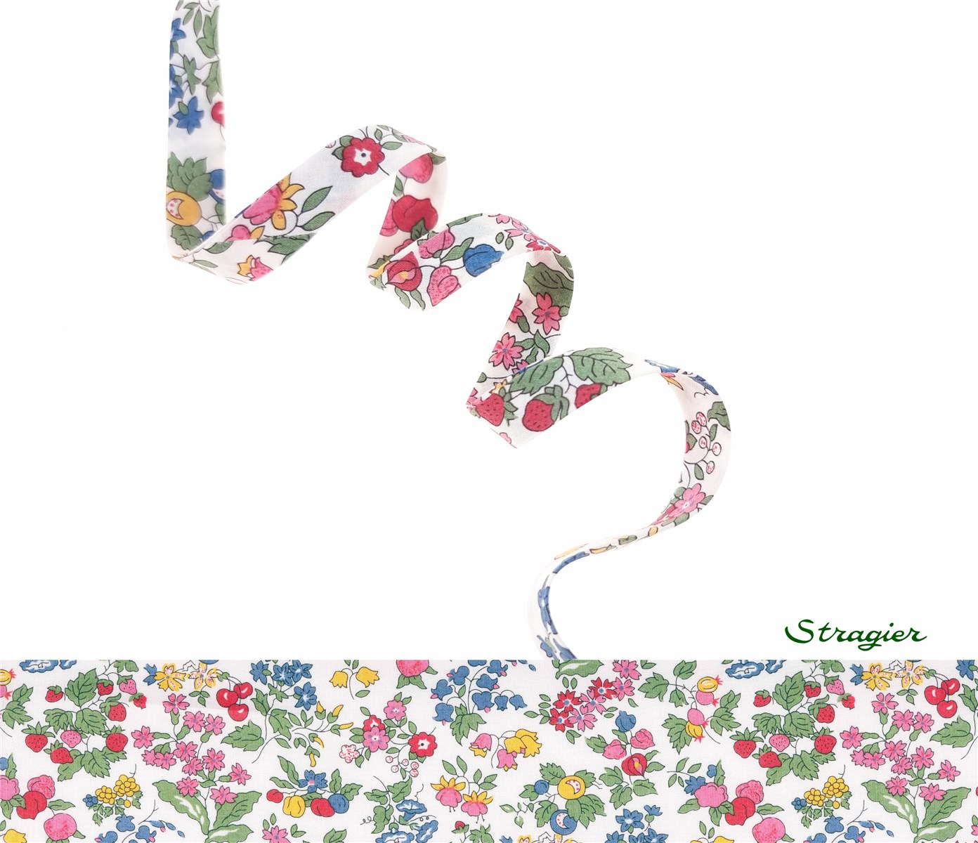 Biais Liberty - Nancy Ann - Fraise - 10 mm