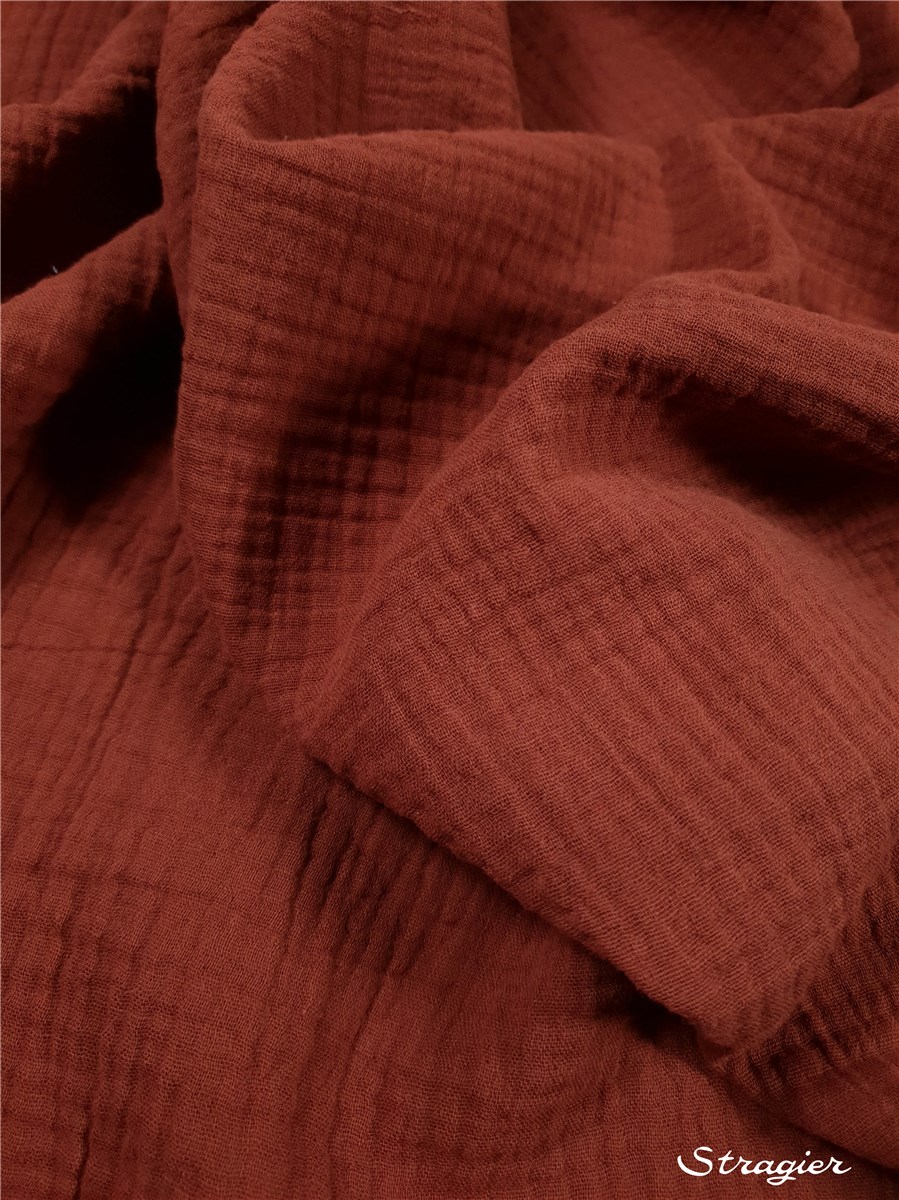 Double Gauze - Organic Cotton - Uni - Terre de Sienne
