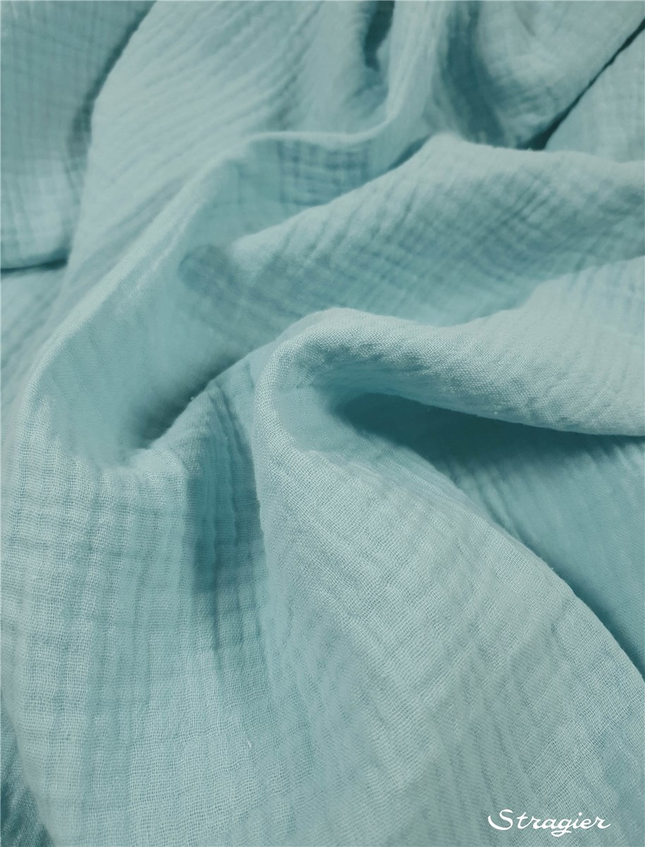 Double Gauze - Organic Cotton - Uni - Menthe bleue claire