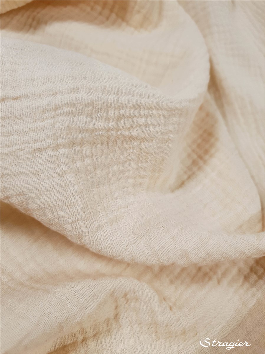 Double Gauze - Organic Cotton - Uni - Champagne
