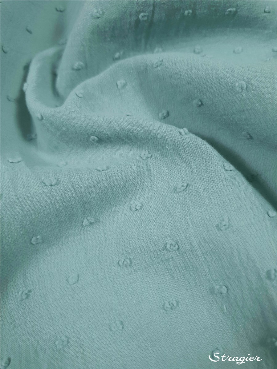 Batiste de Coton Plumetis - uni - Menthe claire