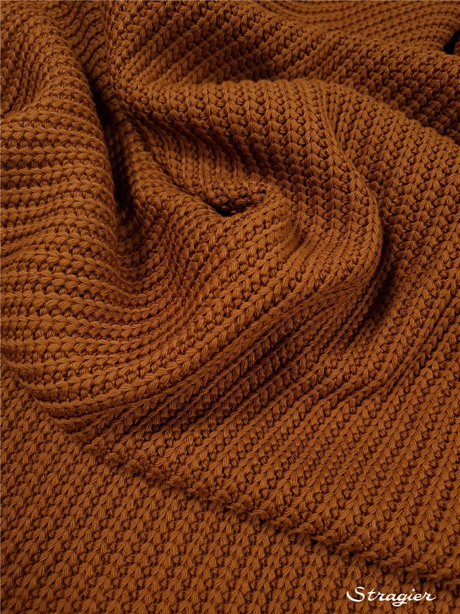 Tricot côtes 5mm - Coton - Uni - Fauve