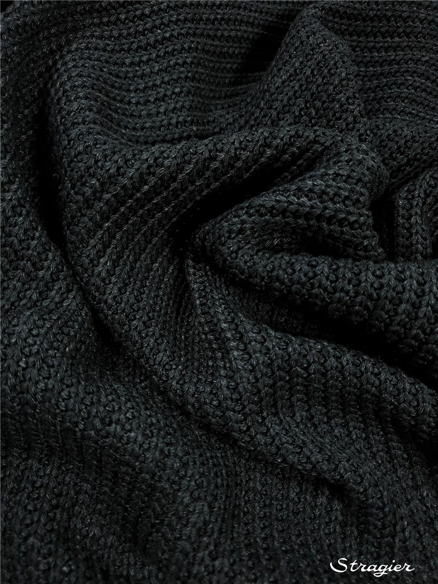 Tricot côtes 5mm - Coton - Uni - Anthracite 