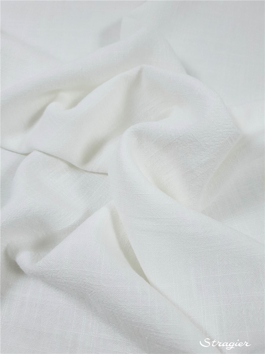 Linen-viscose - Washed - super soft - uni - Ivoire clair