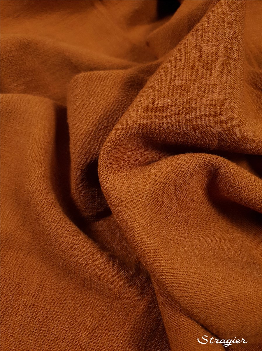 Lin-Viscose Lavé - super Soft - uni - Fauve